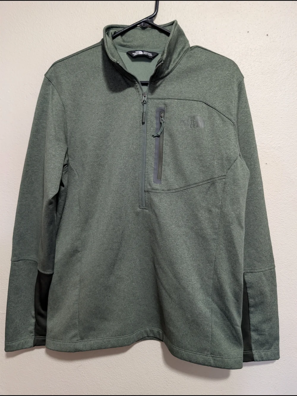 The North Face Men's Olive Green Half-Zip Performance Fleece